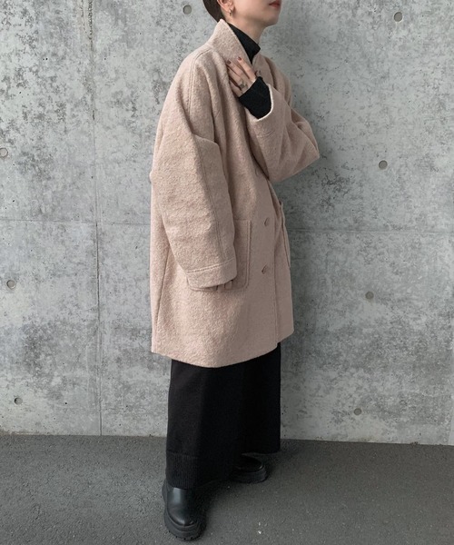 select MOCA by son」 ノーカラーコート FREE グレー レディース 