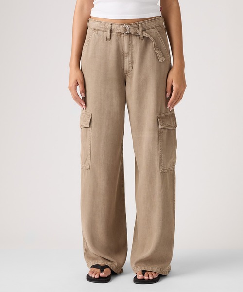 廃盤00s LEVI'S ワイドカーゴデニムパンツ W34 ブラウン Y2K Levi's（リーバイス） ワイドパンツ カーゴパンツ BAGGY DAD カーゴ