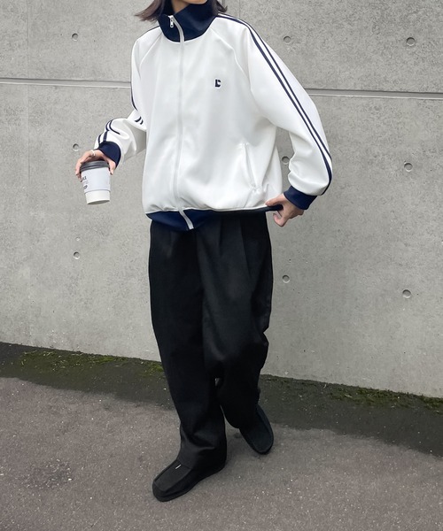 chillfar チルファー　トラックジャケット　アイボリー ブルゾン アウター トラックジャケット レディース : ZOZOTOWN Yahoo