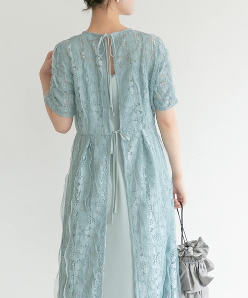 URBAN RESEARCH ROSSO WOMEN」 半袖ワンピース 38 ミント レディース