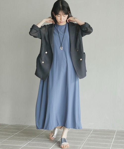 「DOUX ARCHIVES」 ノースリーブワンピース 38 ブルー レディース_画像4