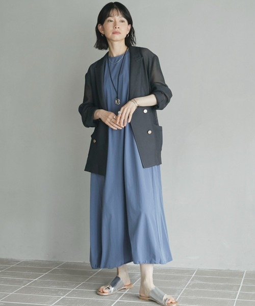 「DOUX ARCHIVES」 ノースリーブワンピース 38 ブルー レディース_画像9
