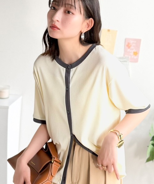 vintage プリーツ 半袖 トップス classicalelf（クラシカルエルフ） tシャツ 半袖 冷房対策にも