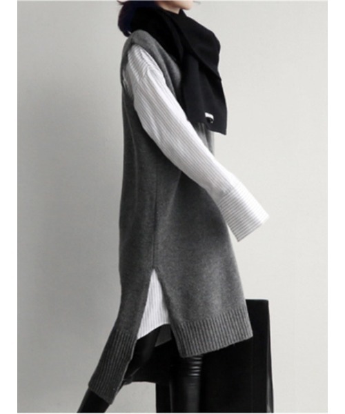 「HALEY PESCA」 ニットベスト FREE グレー レディース_画像3