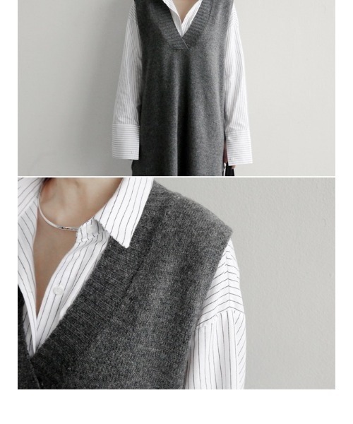 「HALEY PESCA」 ニットベスト FREE グレー レディース_画像5