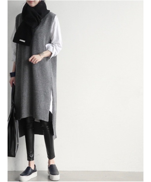 「HALEY PESCA」 ニットベスト FREE グレー レディース_画像6