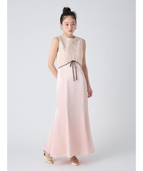 LILY BROWN エンブロイダリーヴィンテージサテンドレス 新品 LILY BROWN（リリーブラウン） ドレス エンブロイダリーヴィンテージ