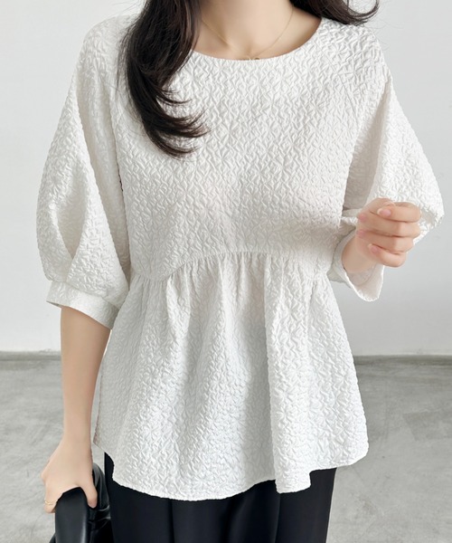 「ECLIN」 長袖ブラウス L モカ レディース_画像2