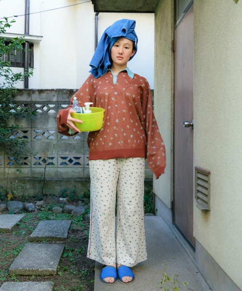 PAMM（パム） パンツ 花や実や葉のワッフルパンツ レディース