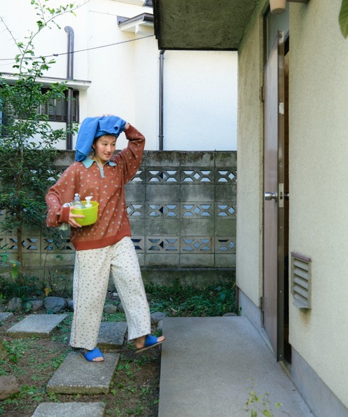 PAMM（パム） パンツ 花や実や葉のワッフルパンツ レディース