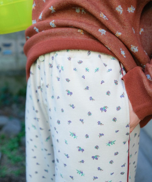 PAMM（パム） パンツ 花や実や葉のワッフルパンツ レディース