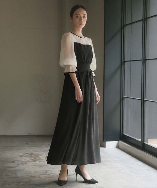 「GIRL」 長袖ワンピース M グレー系その他 レディース_画像3