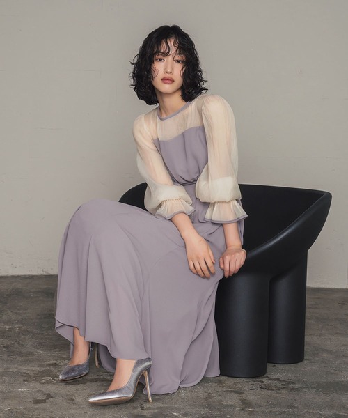 「GIRL」 長袖ワンピース M グレー系その他 レディース_画像5