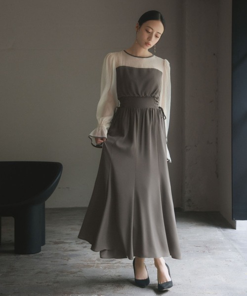 「GIRL」 長袖ワンピース M グレー系その他 レディース_画像9