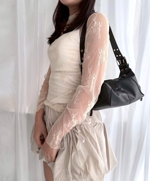 花柄シアーレースハイネックトップス レディース : ZOZOTOWN Yahoo!店
