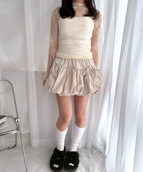 花柄シアーレースハイネックトップス レディース : ZOZOTOWN Yahoo!店