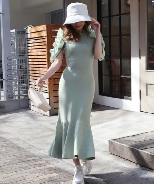 「ROYAL PARTY」 ニットワンピース FREE ベージュ レディース_画像4