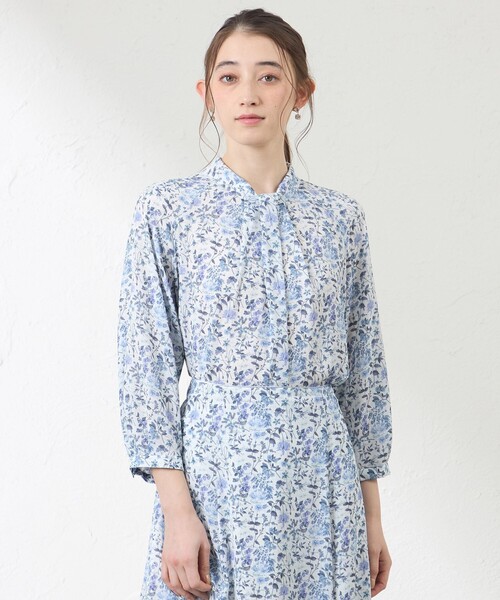 新品・33,000円☆AMACA アマカ【LIBERTY】ノーブルサテンブラウス AMACA（アマカ） ブラウス シャツ 「LIBERTY」BOTANIST'S JOURNEY