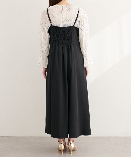 natural couture ワンピース 「osono」アシメカシュクールリボンキャミ