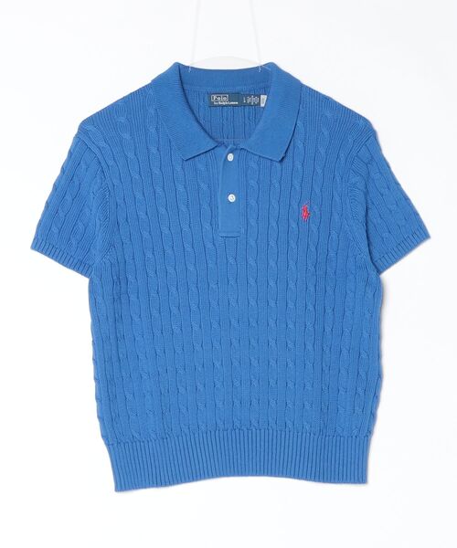 【美品】POLO ラルフローレン　ケーブルニットクロップドポロシャツ POLO RALPH LAUREN（ポロ・ラルフローレン） ポロシャツ ポロ ケーブル