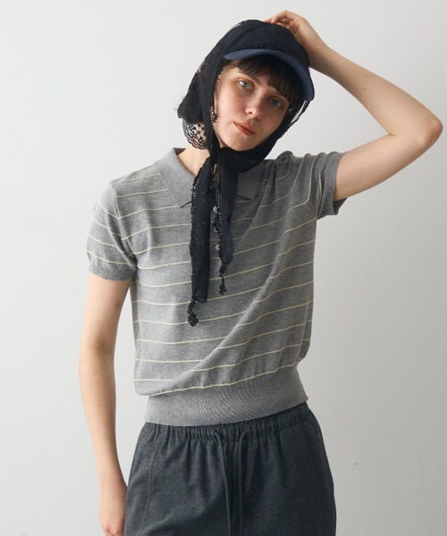 full/fill. ポロシャツ ポロ thin border polo tops / 細ボーダーポロ