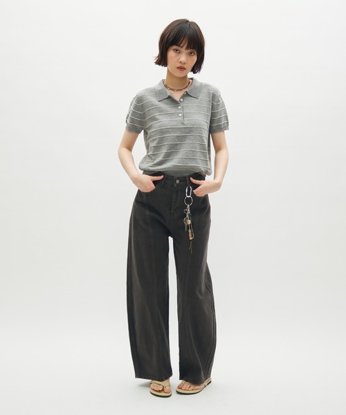 full/fill. ポロシャツ ポロ thin border polo tops / 細ボーダーポロ