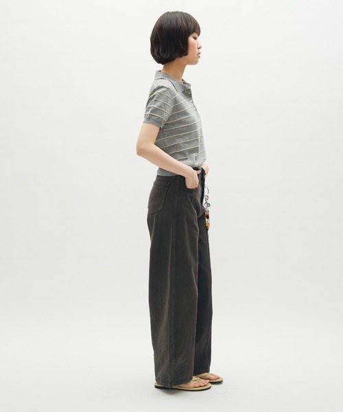 full/fill. ポロシャツ ポロ thin border polo tops / 細ボーダーポロ