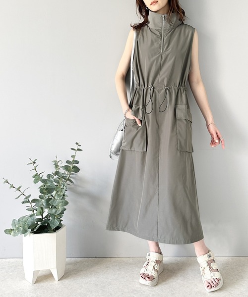 Java ノースリーブワンピース X-LARGE チャコールグレー レディース