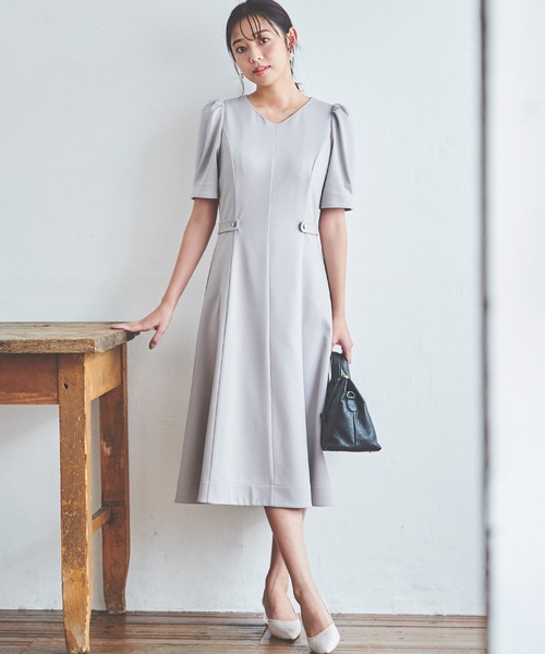 「LAISSE PASSE」 半袖ワンピース MEDIUM ライトグレー レディース_画像2