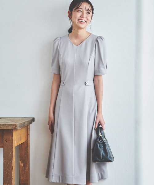 「LAISSE PASSE」 半袖ワンピース MEDIUM ライトグレー レディース_画像3