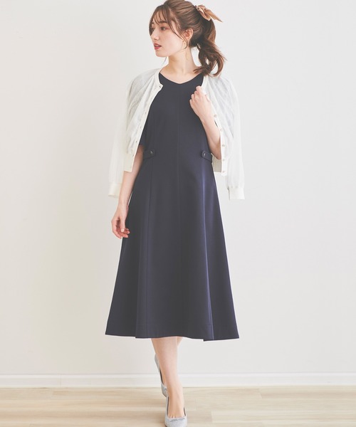「LAISSE PASSE」 半袖ワンピース MEDIUM ライトグレー レディース_画像5