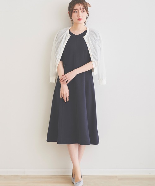 「LAISSE PASSE」 半袖ワンピース MEDIUM ライトグレー レディース_画像6