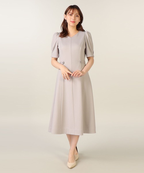 「LAISSE PASSE」 半袖ワンピース MEDIUM ライトグレー レディース_画像9
