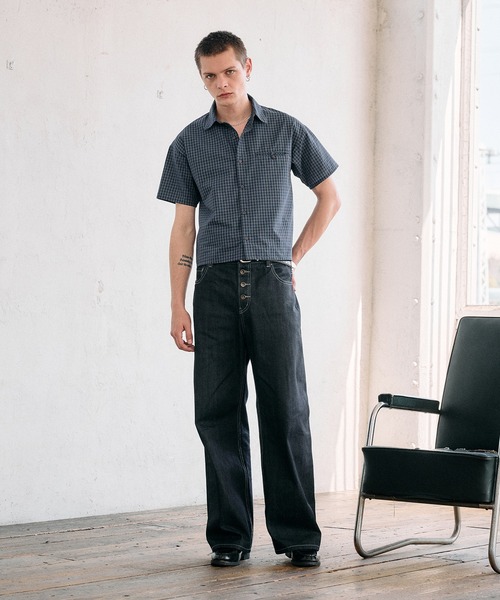 Regen Glanz シャツ cropped box fit cheak shirt/ クロップドボックス