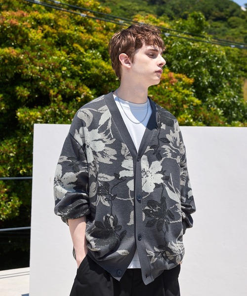 「EMMA CLOTHES」 ニットカーディガン M チャコール メンズ_画像5
