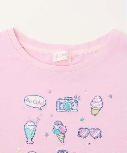 mezzo piano tシャツ ファンシーポップ刺しゅう 半袖Tシャツ「接触冷感