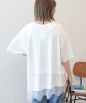 tシャツ レースドッキングTシャツ レディースの詳細画像4