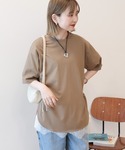 tシャツ レースドッキングTシャツ レディースの詳細画像5