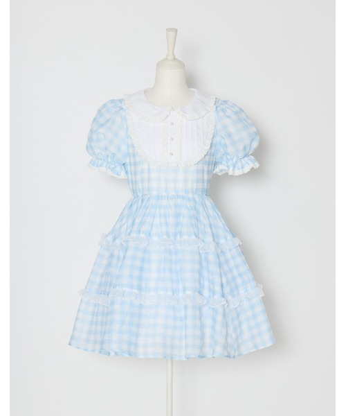 mellfy memory（メルフィーメモリー） ワンピース 半袖 Milky gingham