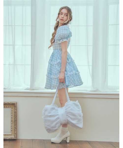 mellfy memory（メルフィーメモリー） ワンピース 半袖 Milky gingham