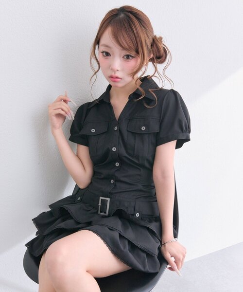 OLIVE des OLIVE（オリーブデオリーブ） ワンピース 半袖 「細見え