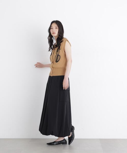 LOEFF レモン刺繍 ノースリーブベスト N.Natural Beauty Basic（エヌ ナチュラルビューティーベーシック