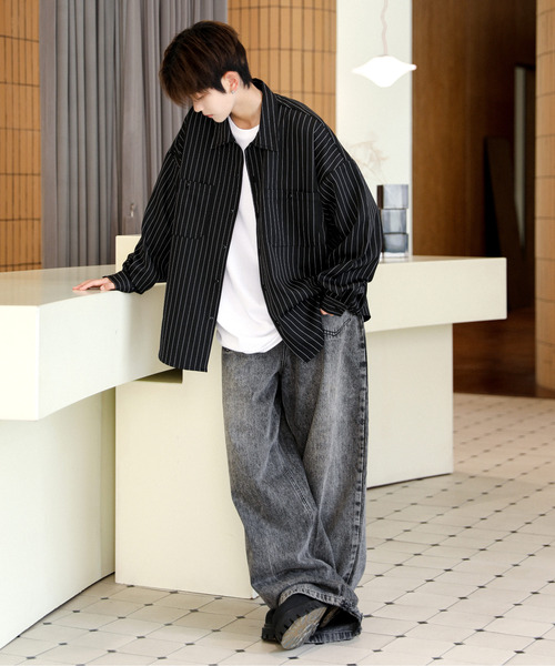 「neos」 長袖シャツ X-LARGE グレイッシュベージュ メンズ_画像8