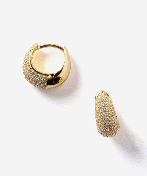 【新品未使用】トムウッド Ice Huggies Pave ゴールド ピアス TOM WOOD（トムウッド） ピアス 「TOM WOOD / トムウッド」Ice Huggies
