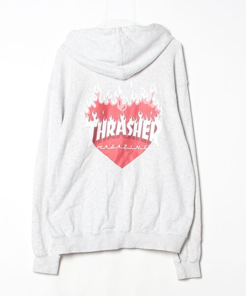 THRASHER（スラッシャー） ジップアップパーカー L グレー メンズ