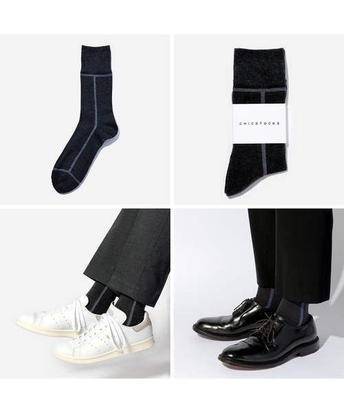 CHICSTOCKS 靴下 ラインソックス メンズ レディース : ZOZOTOWN Yahoo