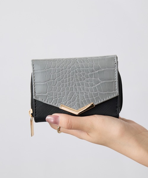 クロココンパクト財布♡ SETUP7（セットアップセブン） 財布 「SETUP7」クロコ型押しフェイク