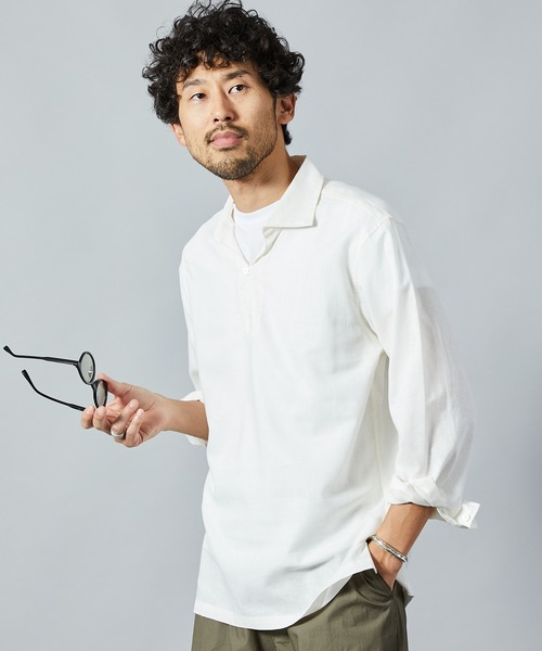 Mfil エムフィル ウール スキッパーシャツ 36 LOEFF｜ウールトロ スキッパー シャツ 8821-2-990079-mn - Piu