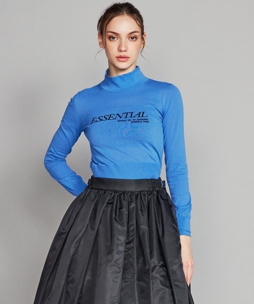 DOUBLE STANDARD CLOTHING リブハイネックショートトップス