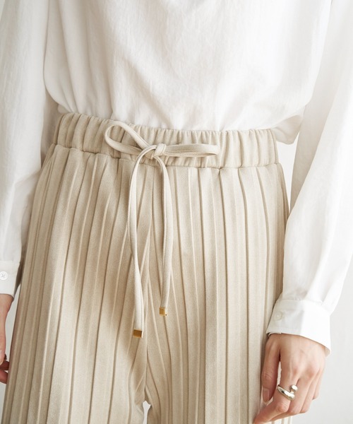 ikka（イッカ） パンツ 「親子コーデ」スエードライクプリーツワイド